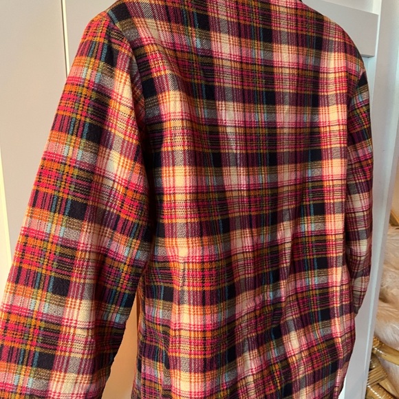 Vintage Plaid chore coat Utility Jacket lined quilted style button up - Picture 6 of 8